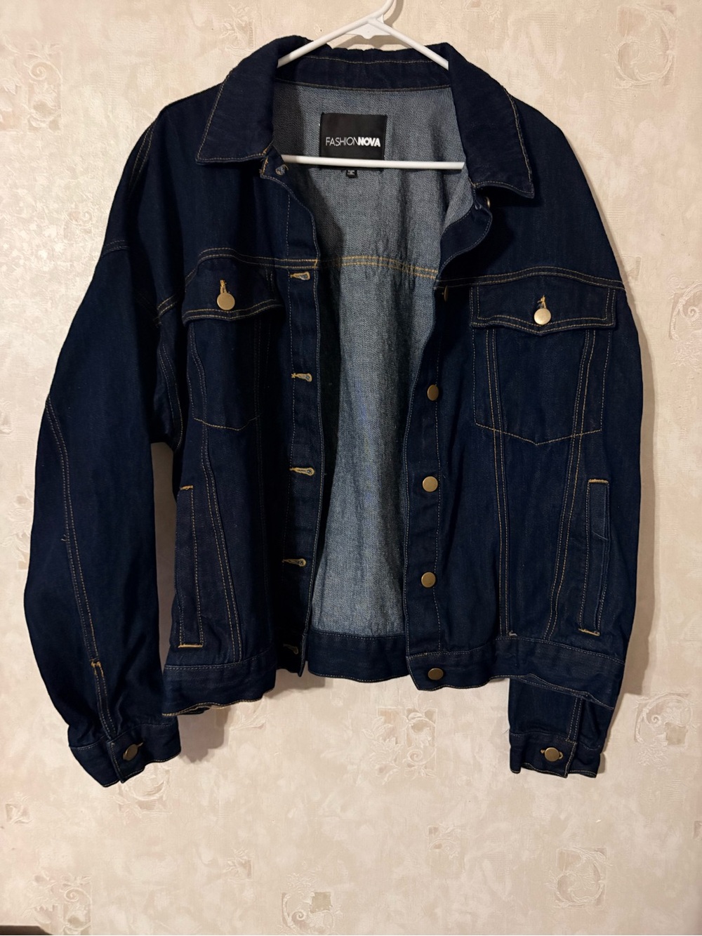 Fashion Nova Dark Blue Denim Jean Jacket - Button Front Trucker